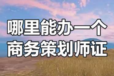 哪里能办一个商务策划师证？商务策划师证大概多少钱？