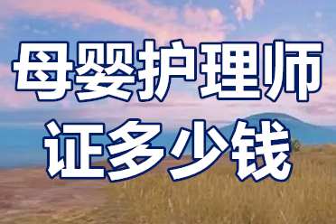 母婴护理师证多少钱